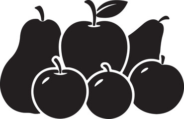 Mix fruit minimize logo in silhouette.