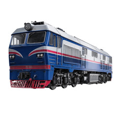 Obraz premium Detailed image of a long, diesel-powered train