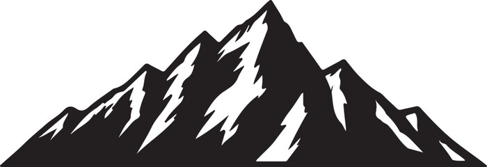  Mountain peaks logo silhouette in silhouette.