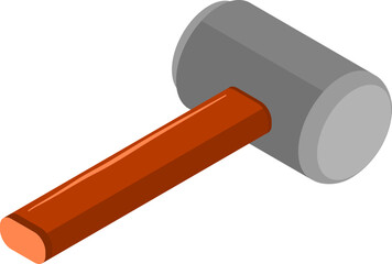 Isometric Masonry and Construction Tools Icons Set