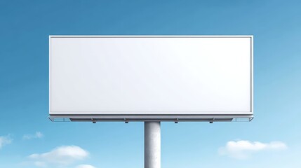 Obraz premium Blank Billboard Mockup on a Sunny Day with Blue Sky Background for Advertising Design