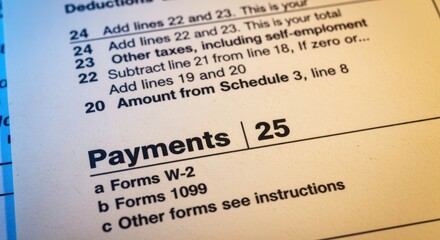 Tax Form Payments Section Close-Up: Reporting Income and Deductions for IRS Filing Season