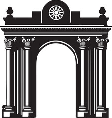 black silhouette of gates and arches