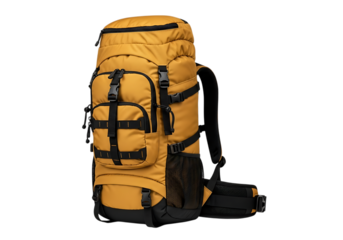 Yellow backpack cut out