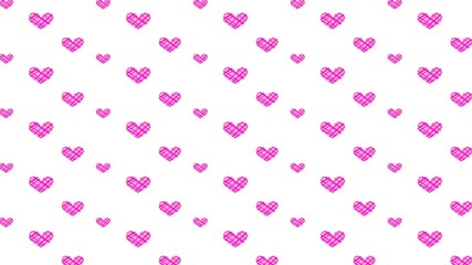 Seamless pattern background with a heart, love, and pink color. Valentine's Day, romantic, stickers, banners, social media, logos, emojis, and symbols.