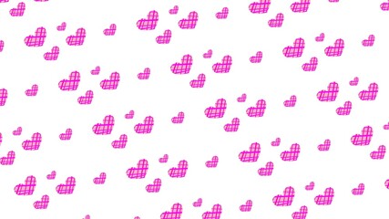 Seamless pattern background with a heart, love, and pink color. Valentine's Day, romantic, stickers, banners, social media, logos, emojis, and symbols.