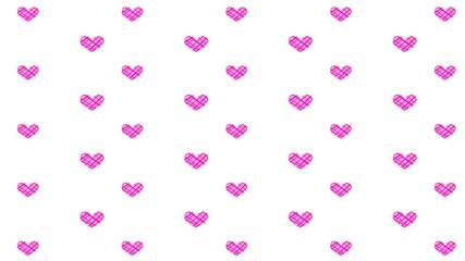 Seamless pattern background with a heart, love, and pink color. Valentine's Day, romantic, stickers, banners, social media, logos, emojis, and symbols.