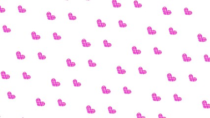 Seamless pattern background with a heart, love, and pink color. Valentine's Day, romantic, stickers, banners, social media, logos, emojis, and symbols.