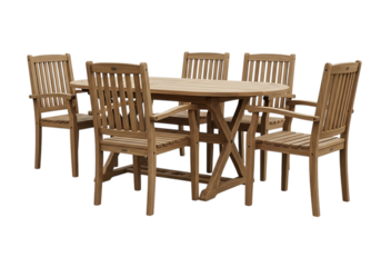 Wooden patio dining set cut out
