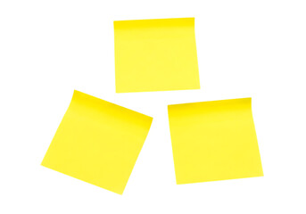 Yellow sticky notes cut out