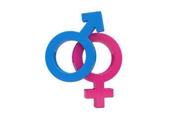 Male and female symbols cut out