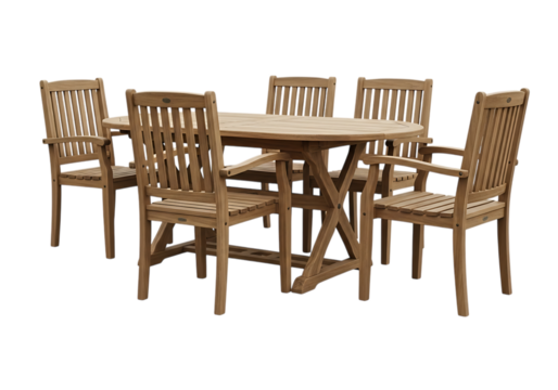 Wooden patio dining set cut out