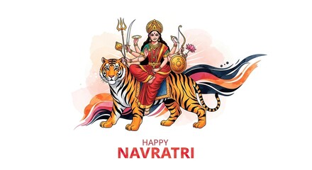 "Happy Durga Puja & Shubh Navratri Celebration Banner – Garba Night Festival Design"	