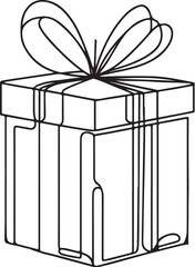 gift box icon in line style