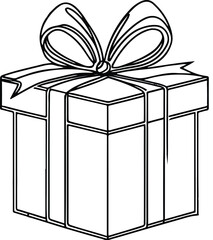 gift box icon in line style