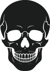 Human Skull Silhouette – Spooky Halloween Vector Illustration