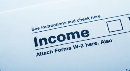 Income Tax Form Close-up: Financial Document for Tax Return Preparation and Filing Season