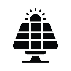 Creatively designed glyph style icon depicting solar energy panel