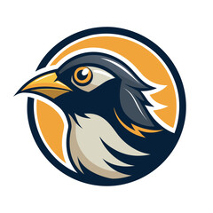 Fototapeta premium Creative bird logo design featuring a stylized bird head with vibrant colors and clean lines for branding purposes