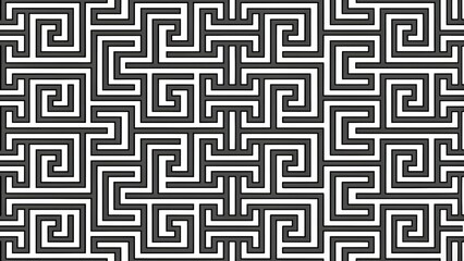 Maze Line Pattern Geometric Monochrome Background