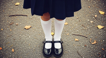 Back to school shoes classic mary janes with white socks