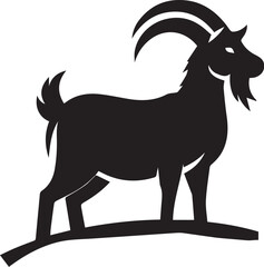 Goat silhouette, vector illustration