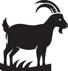 Goat silhouette, vector illustration