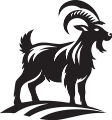 Goat silhouette, vector illustration
