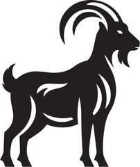 Goat silhouette, vector illustration