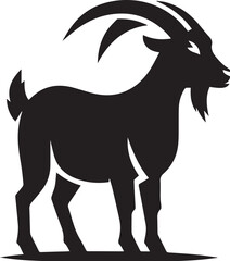 Fototapeta premium Goat silhouette, vector illustration