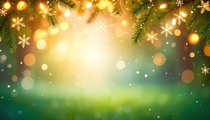 Naklejka premium Festive holiday lights winter wonderland background image glowing atmosphere soft focus celebration