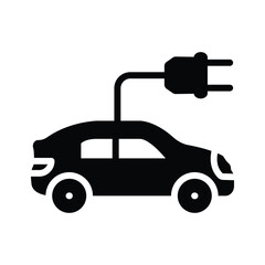 Download our premium glyph icon of electric car