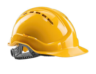Fototapeta premium Bright yellow hard hat, safety helmet, protective headgear
