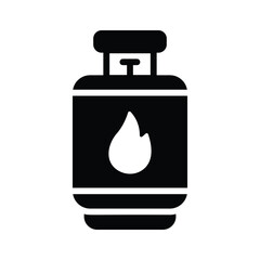 Easy to edit glyph style icon showing gas cylinder