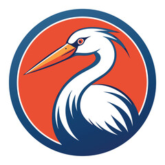 Elegant heron stands prominently against a vibrant backdrop showcasing delicate features and graceful form