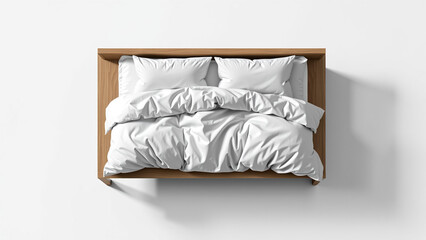 Isolated modern bed on a white background, perfect for designers, with a clean look, home decor, furniture item, stylish sleeping, interior design.