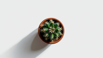 Isolated green cactus on a white background, perfect for designers, with a clean look, desert plant, spiky succulent, nature element, unique flora.