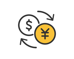 ドルと円の両替アイコン ベクターイラスト | ベクター素材 編集可能 SVG