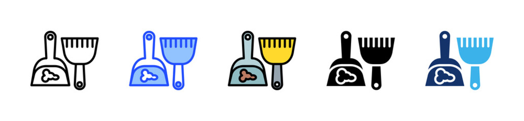 Dustpan Icon Collection With Multiple Styles