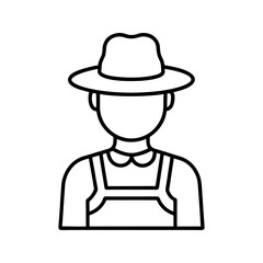 Farmer outline icon vector illustration