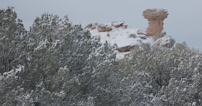 Camel Rock With Snow During the Winter