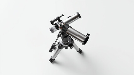Isolated scientific telescope on a white background, perfect for designers, with a clean look, astronomical equipment, space exploration, science tool, research item.