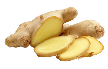 Fresh ginger root sliced