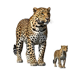 Obraz premium Leopard Walking with Transparent Background