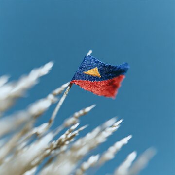 ASEAN unity flag in open field, surrounded by light and air motion