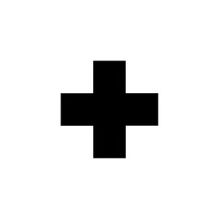 Fototapeta premium Simple Black Cross Symbol on White Background - Healthcare and Medical Icon