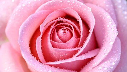 Close-up of a pink rose with water droplets (1)