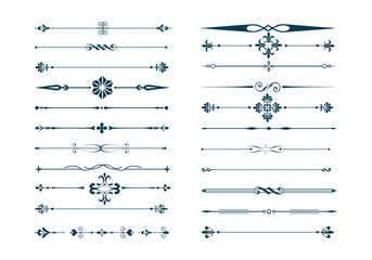 Set of hand drawn vector line border. 
Doodle design underline pencil strokes, drawing dividers. Lines, borders, Geometric vintage fashion collection.
