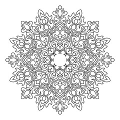 easy mandala design with clean lines for coloring book, tattoo and henna design, creative mandala art, mandala design for adults coloring book