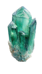 Vibrant emerald-green crystal cluster